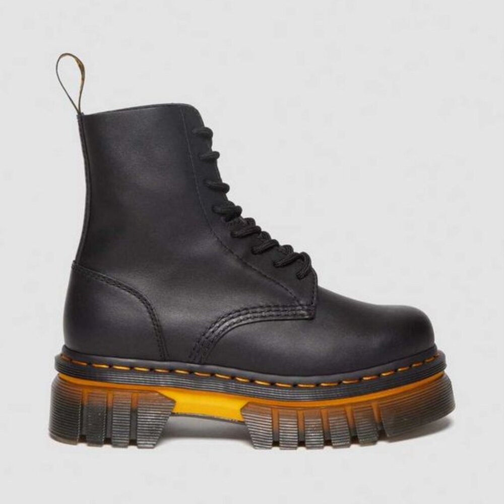 Dr Martens Audrick contrast sole leather platform ankle boots, US 7